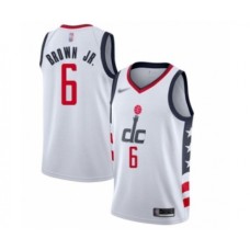 Men's Washington Wizards #6 Troy Brown Jr. Swingman White Basketball Stitched Jersey - 2019 20 City Edition