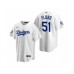 Men's Los Angeles Dodgers #51 Dylan Floro White 2020 World Series Champions Replica Stitched Jersey