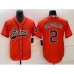 Men's Houston Astros #2 Alex Bregman Orange Cool Base Stitched Baseball Jersey