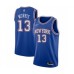 Men's New York Knicks #13 Marcus Morris Authentic Blue Basketball Stitched Jersey - Statement Edition