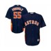 Men's Houston Astros #55 Ryan Pressly Replica Navy Blue Alternate Cool Base Baseball Jersey