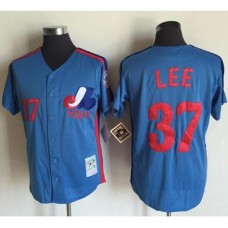 Mitchell And Ness Montreal Expos #37 Bill Lee Blue Throwback Stitched Baseball Jersey