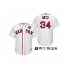 Men's Boston Red Sox 2019 Armed Forces Day #34 David Ortiz White Stitched Jersey