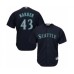 Men's Seattle Mariners #43 Art Warren Replica Navy Blue Alternate 2 Cool Base Baseball Player Stitched Jersey