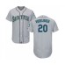 Men's Seattle Mariners #20 Daniel Vogelbach Grey Road Flex Base Authentic Collection Baseball Player Stitched Jersey