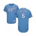 Men's Kansas City Royals #6 Willie Wilson Light Blue Alternate Flex Base Authentic Collection Baseball Jersey