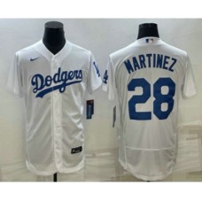 Men's Los Angeles Dodgers #28 JD Martinez White Flex Base Stitched Baseball Jersey