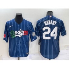 Men's Los Angeles Dodgers #24 Kobe Bryant Navy Blue Pinstripe 2020 World Series Cool Base Nike Stitched Jersey