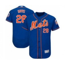 Men's New York Mets #28 J.D. Davis Royal Blue Alternate Flex Base Authentic Collection Baseball Player Stitched Jersey