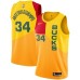 Men's Nike Milwaukee Bucks #34 Giannis Antetokounmpo Swingman Yellow NBA Jersey - City Edition