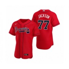 Men's Atlanta Braves #77 Luke Jackson Nike Red Authentic 2020 Alternate Stitched Jersey