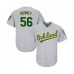 Men's Oakland Athletics #56 Fernando Rodney Replica Grey Road Cool Base Baseball Jersey