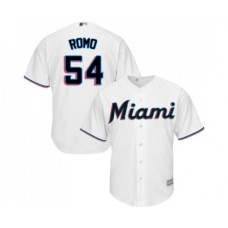 Men's Miami Marlins #54 Sergio Romo Replica White Home Cool Base Baseball Jersey