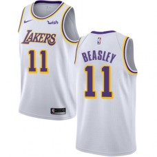 Men's Nike Los Angeles Lakers #11 Michael Beasley Swingman White NBA Jersey - Association Edition