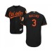 Men's Baltimore Orioles #3 Cedric Mullins Black Alternate Flex Base Authentic Collection Baseball Jersey