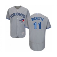 Men's Toronto Blue Jays #11 Bo Bichette Grey Road Flex Base Authentic Collection Baseball Player Stitched Jersey