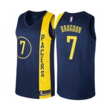 Men's Indiana Pacers #7 Malcolm Brogdon Authentic Navy Blue Basketball Jersey - City Edition