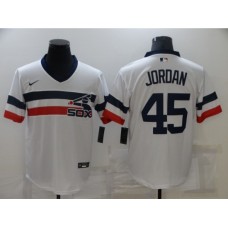 Men's Nike Chicago White Sox #45 Michael Jordan White Throwback Stitched Jersey