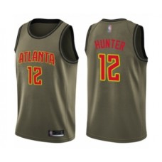 Men's Atlanta Hawks #12 De'Andre Hunter Swingman Green Salute to Service Basketball Stitched Jersey