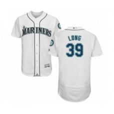 Men's Seattle Mariners #39 Shed Long White Home Flex Base Authentic Collection Baseball Player Stitched Jersey