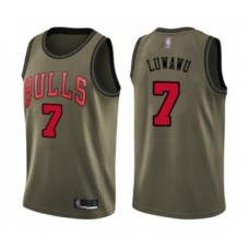 Men's Chicago Bulls #7 Timothe Luwawu Swingman Green Salute to Service Basketball Jersey