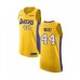 Men's Los Angeles Lakers #44 Jerry West Authentic Gold Home Basketball Jersey - Icon Edition