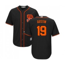 Men's San Francisco Giants #19 Tyler Austin Replica Black Alternate Cool Base Baseball Jersey