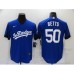 Men's Los Angeles Dodgers #50 Mookie Betts Blue Game City Player Stitched Jersey