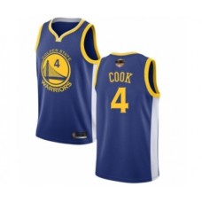 Men's Golden State Warriors #4 Quinn Cook Swingman Royal Blue Basketball 2019 Basketball Finals Bound Jersey - Icon Edition