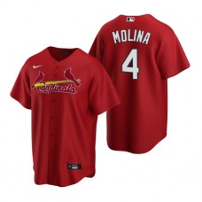 Men's Nike St. Louis Cardinals #4 Yadier Molina Red Alternate Stitched Baseball Jersey