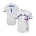 Men's Toronto Blue Jays #1 Alen Hanson White Home Flex Base Authentic Collection Baseball Jersey