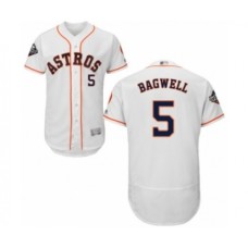 Men's Houston Astros #5 Jeff Bagwell White Home Flex Base Authentic Collection 2019 World Series Bound Baseball Stitched Jersey