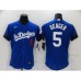 Men's Nike Los Angeles Dodgers #5 Corey Seager Blue Elite City Player Stitched Jersey