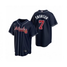 Men's Atlanta Braves #7 Dansby Swanson Nike Navy 2020 Replica Alternate Stitched Jersey