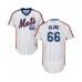 Men's New York Mets #66 Franklyn Kilome White Alternate Flex Base Authentic Collection Baseball Player Stitched Jersey