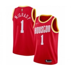 Men's Houston Rockets #1 Tracy McGrady Authentic Red Hardwood Classics Finished Basketball Stitched Jersey