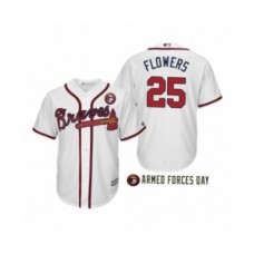 Men's 2019 Armed Forces Day Tyler Flowers #25 Atlanta Braves White Stitched Jersey