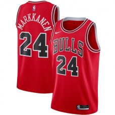 Men's Chicago Bulls #24 Lauri Markkanen Nike Red 2020-21 Swingman Stitched Jersey