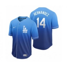 Men's Los Angeles Dodgers #14 Enrique Hernandez Royal Fade Nike Stitched Jersey