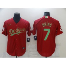 Men's Nike Los Angeles Dodgers #7 Julio Urias Red Gold Authentic Stitched Jersey