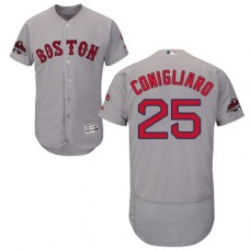 Men's Majestic Boston Red Sox #25 Tony Conigliaro Grey Road Flex Base Authentic Collection 2018 World Series Champions MLB Jersey