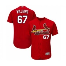 Men's St. Louis Cardinals #67 Justin Williams Red Alternate Flex Base Authentic Collection Baseball Player Stitched Jersey