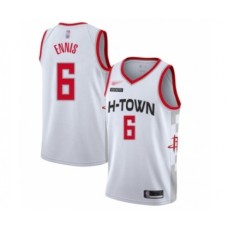 Men's Houston Rockets #6 Tyler Ennis Swingman White Basketball Stitched Jersey - 2019 20 City Edition