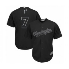 Men's Washington Nationals #7 Trea Turner T3 Authentic Black 2019 Players Weekend Baseball Jersey