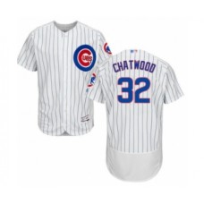 Men's Chicago Cubs #32 Tyler Chatwood White Home Flex Base Authentic Collection Baseball Player Stitched Jersey