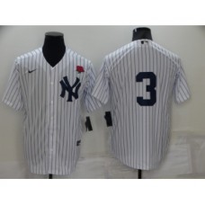 Men's New York Yankees #3 Babe Ruth White No Name Stitched Rose Nike Cool Base Throwback Jersey