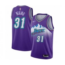 Men's Utah Jazz #31 Georges Niang Authentic Purple Hardwood Classics Basketball Stitched Jersey