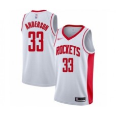 Men's Houston Rockets #33 Ryan Anderson Authentic White Finished Basketball Stitched Jersey - Association Edition