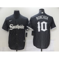 Men's Nike Chicago White Sox #10 Yoan Moncada Black Alternate Stitched Jersey