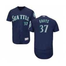 Men's Seattle Mariners #37 Zac Grotz Navy Blue Alternate Flex Base Authentic Collection Baseball Player Stitched Jersey